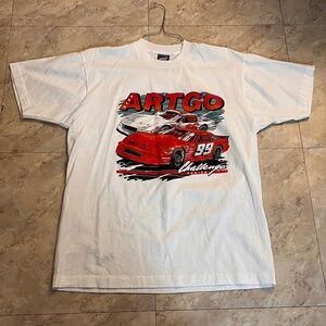 Vintage 90’s Artgo NASCAR Racing Tshirt XL Challenger Series White Screen Stars